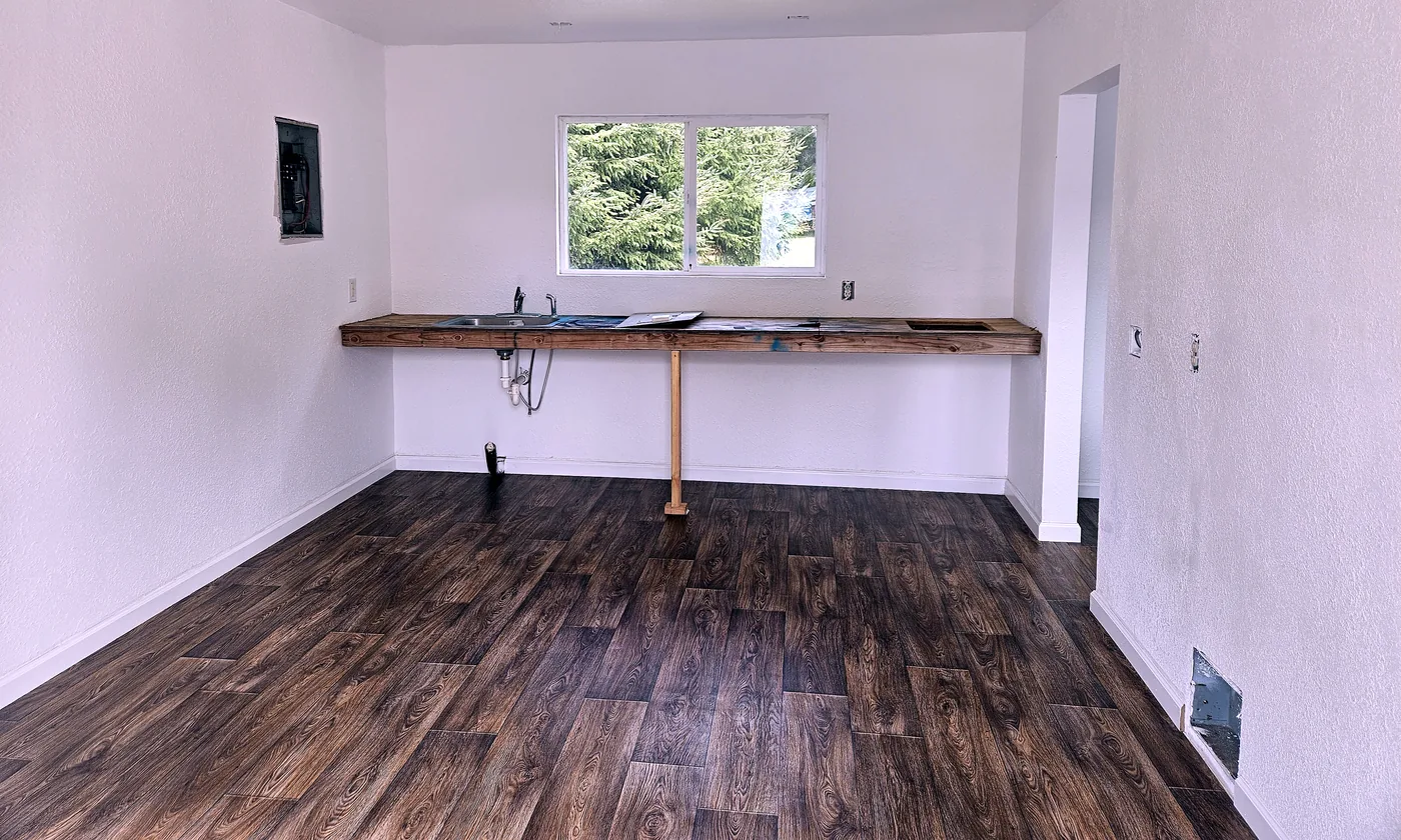 New flooring installed during a remodel by SeaBreeze